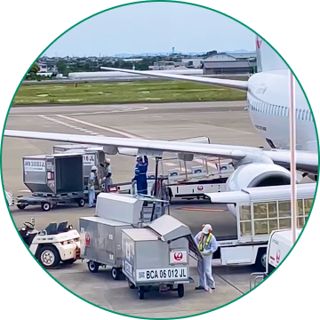 飛行機積み込み